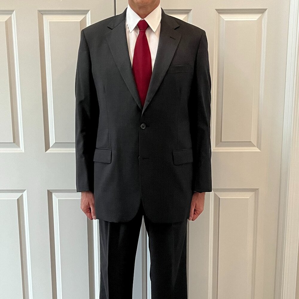 Brooks Brothers, 100& Wool, Grey, Madison 1818, 2-button suit.